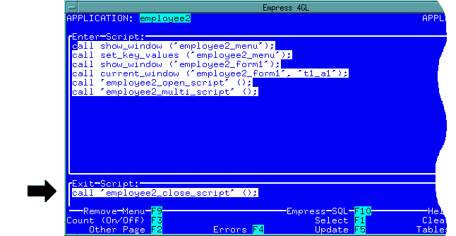 Figure 4-112 Application Exit Script
