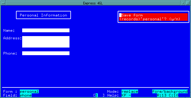 Figure 4-17 Saving the form