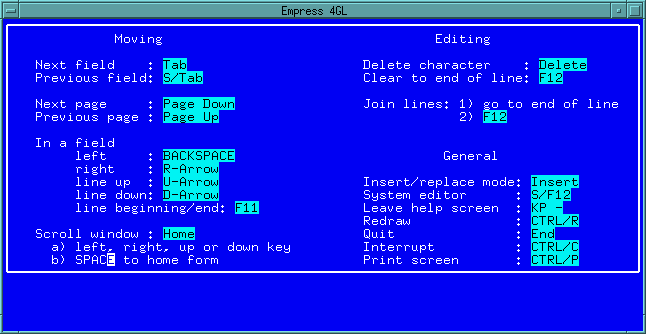 Figure 4-2 Help Screen