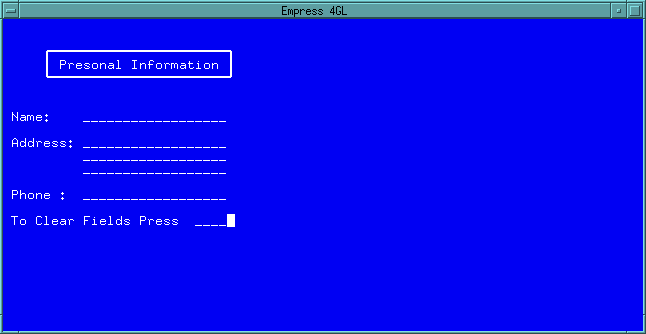 Figure 4-3 Personal Information Form