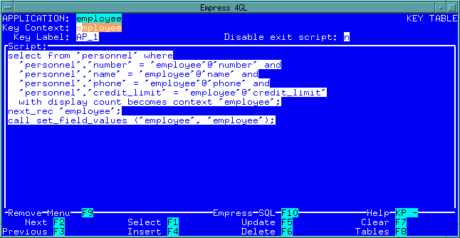Figure 4-64 Select Key Script