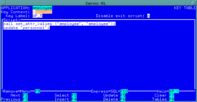 Figure 4-66 Update Key Script