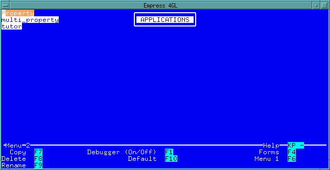 Figure 3-3 Application Manager Window - Menu 2