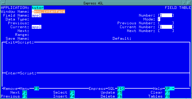 Figure 5-7 Fields Window