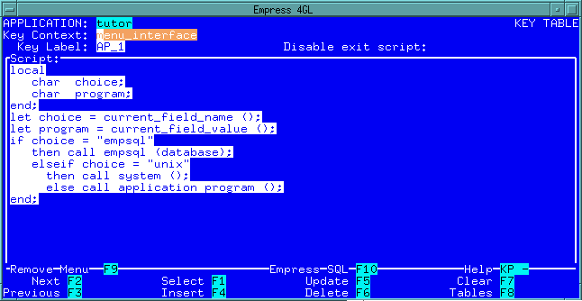 Figure 6-1 Key Window