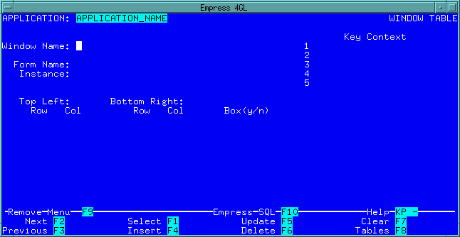 Figure 6-4 Windows Table