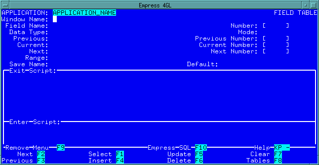 Figure 6-5 Field Table