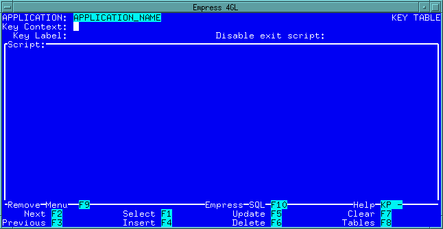Figure 6-6 Keys Table