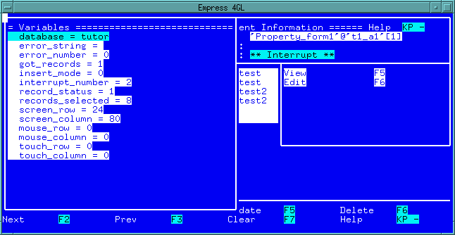 Figure 9-15 Variables Window