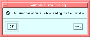 Figure 4-1 Error Dialog Box