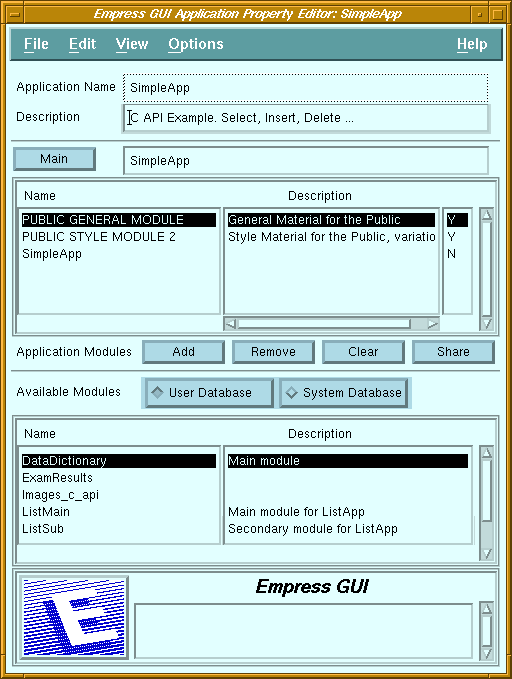 Figure 3-2 Application Property Editor