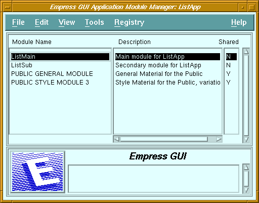 Figure 3-4 Application Module Manager