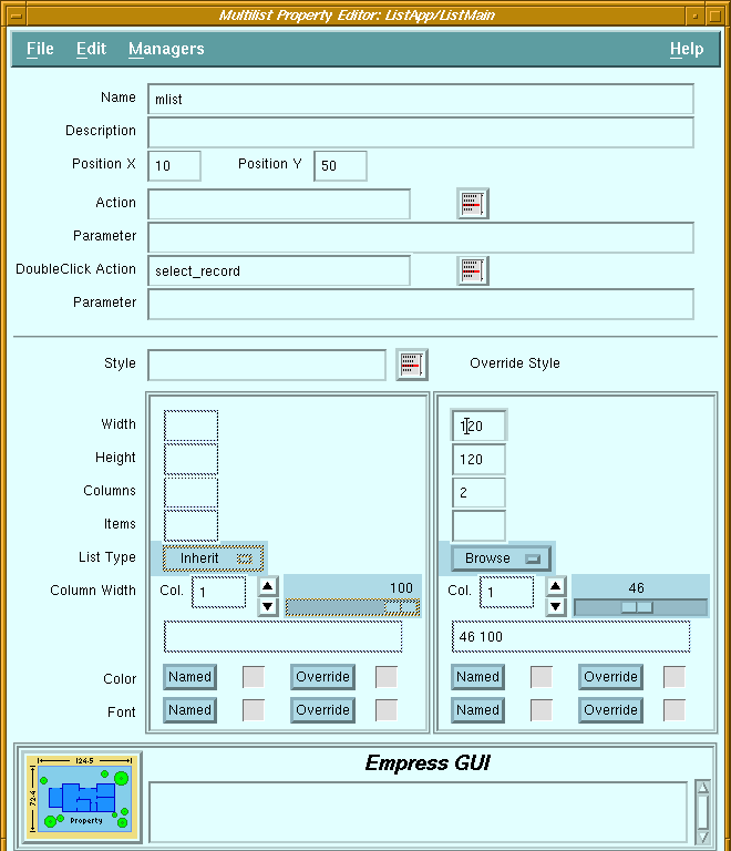 Figure 5-11 Multilist Property Editor