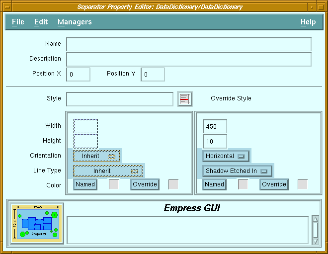 Figure 5-16 Separator Property Editor