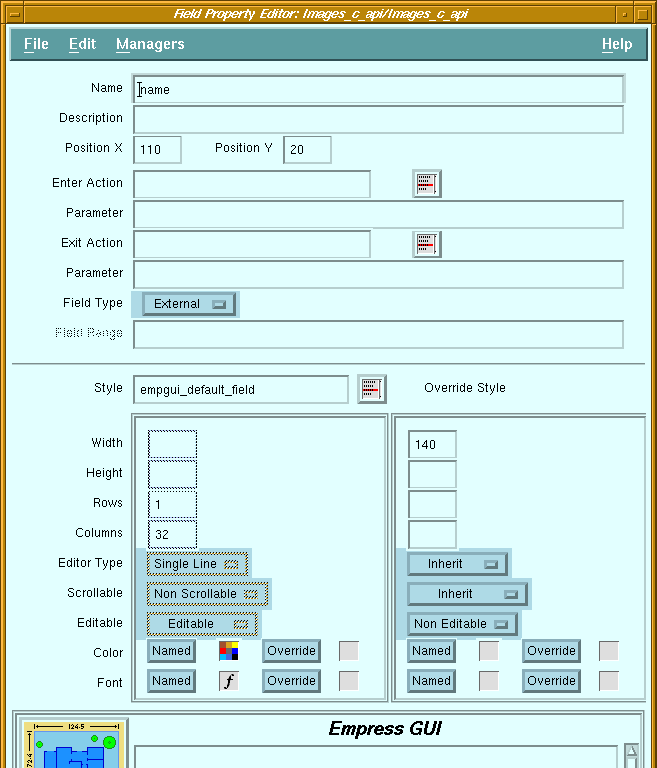 Figure 5-6 Field Property Editor
