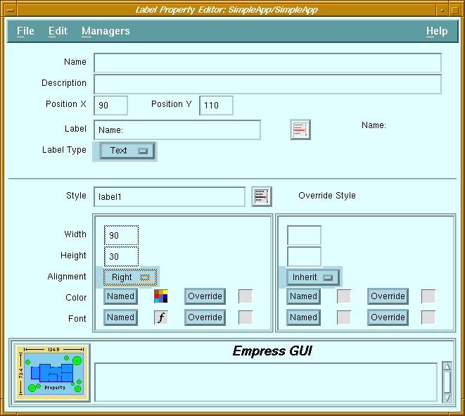 Figure 5-9 Label Property Editor