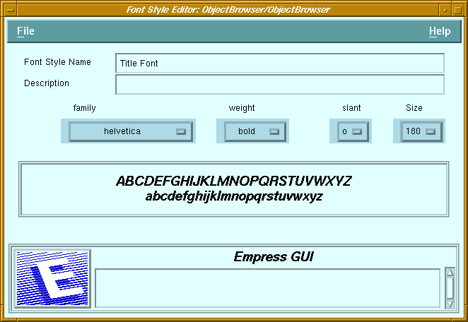 Figure 6-2 Font Style Editor