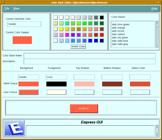 Figure 6-5 Color Style Editor