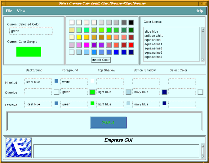Figure 6-7 Object Override Color Detail