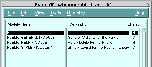Figure 4-9 Application Module Manager
