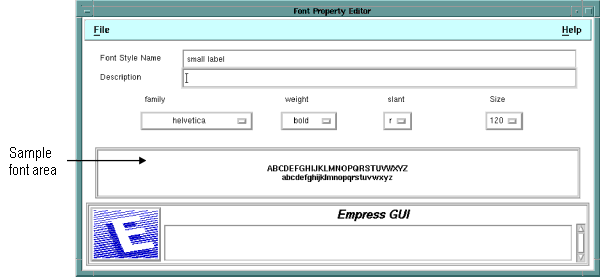 Figure 5-3 Font Property Editor
