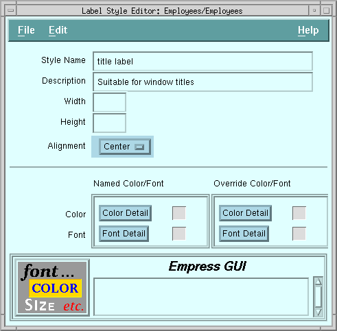 Figure 5-4 Label Style Editor